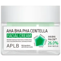 Крем для проблемної шкіри з AHA, BHA, PHA та центелою азіатською APLB AHA BHA PHA Centella Facial Cream