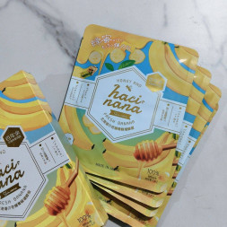 Тканинна маска для обличчя з екстрактом меду та банана Haci nana skincare fresh banana and honey