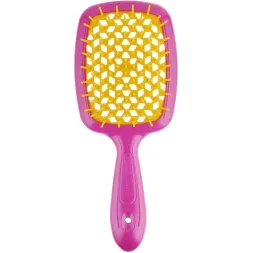 Гребінець для волосся - Janeke Small Superbrush, рожевий з жовтим, маленька