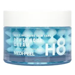 Глибокозволожуючий капсульний крем для обличчя - Medi peel Power Aqua H8 Cream, 50 г