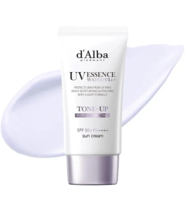 Легкий сонцезахисний крем з корегуюючими властивостями D'ALBA Waterfull Tone-Up Sun Cream Purple Correcting